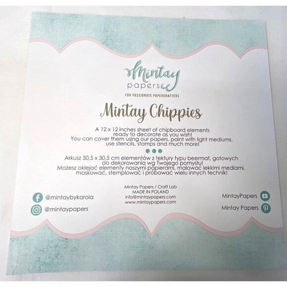 Mintay Chippies Chipboard Decor Elements Ornaments Set  MT-CHIP2-D35 Christmas - Picture 3 of 4